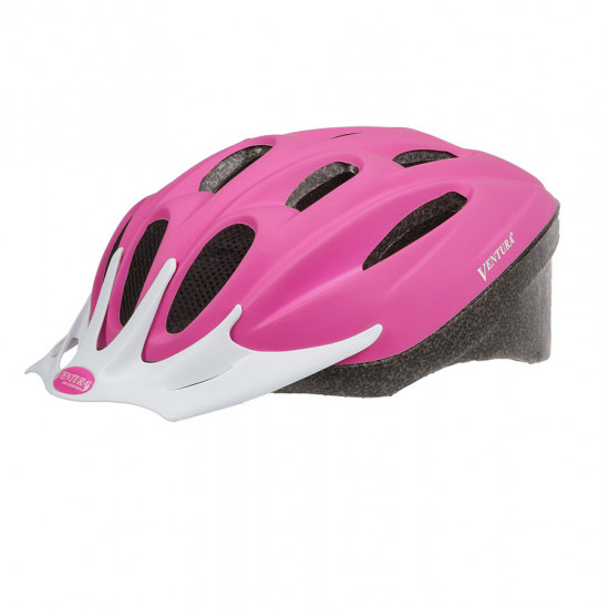 Kerékpáros sisak /VENTURA/fényvisszaverős matt pink L=58-61 cm