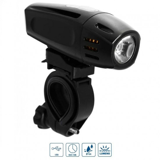 Lámpa első VeloGo 1x1W led USB 300 Lumen