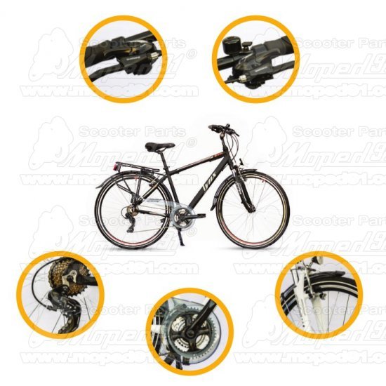 LYNX Kerékpár 28"  21 seb. 19" váz matt black- UV orange MAN BALTIC- Trekking  ( súly: 16,3 kg)